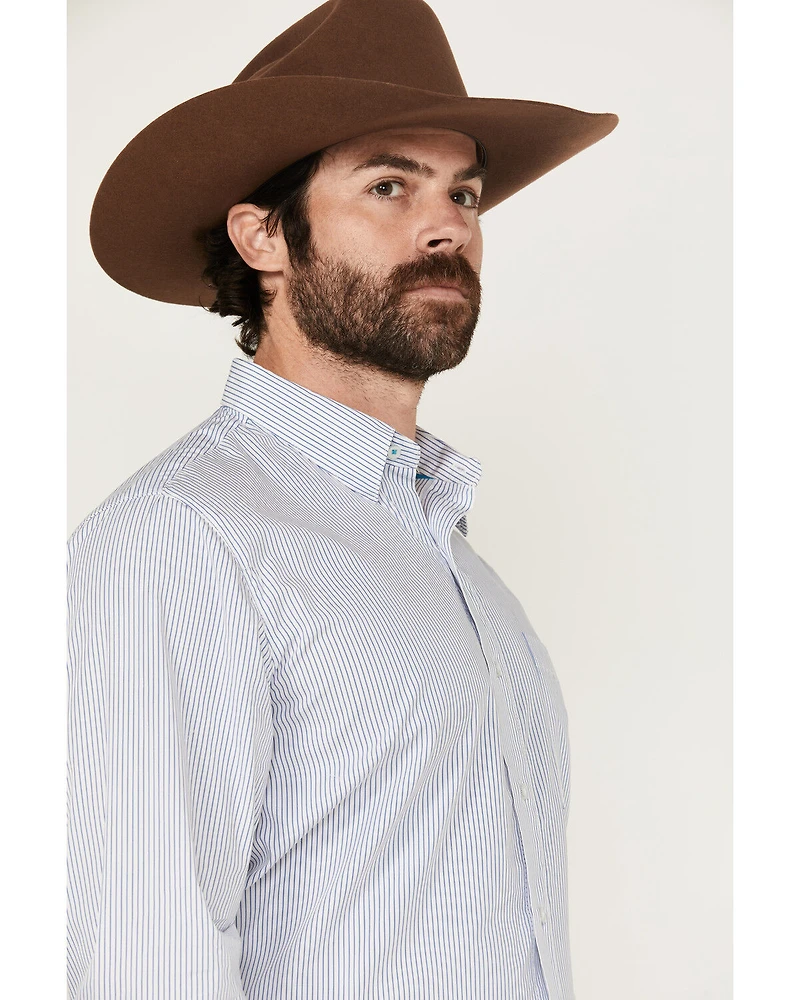 Wrangler x Cody Johnson Men's Striped Print Long Sleeve Button-Down Western Shirt