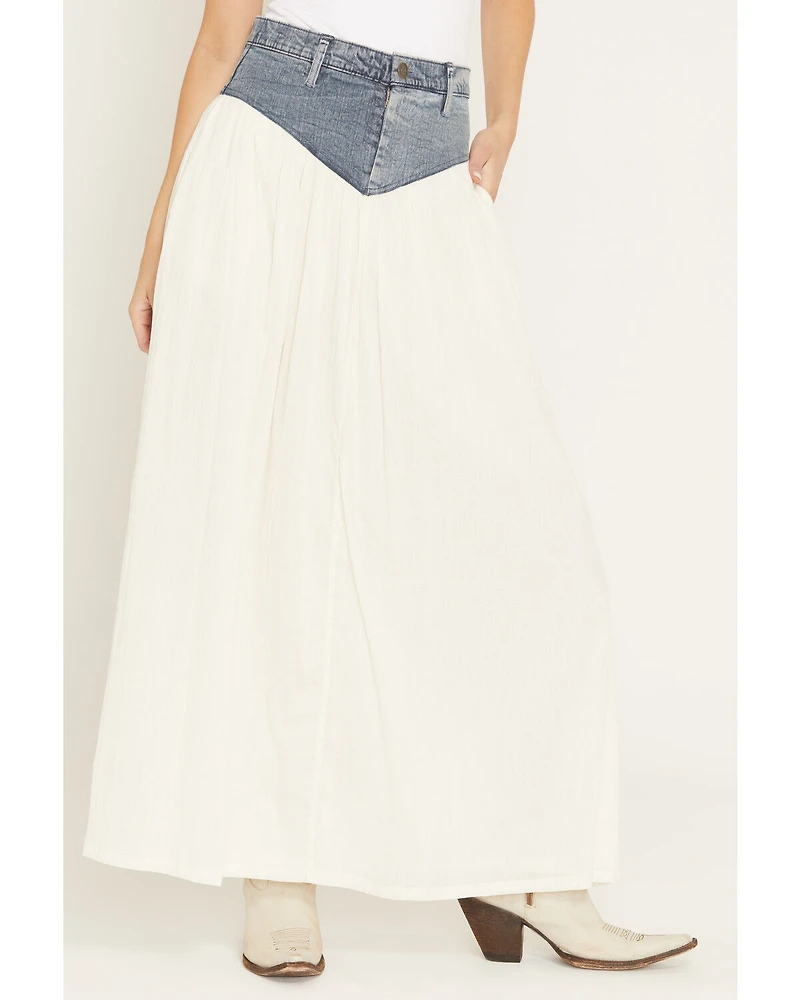 Show Me Your Mumu Women's Joni Denim Waistband Maxi Skirt