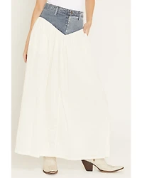 Show Me Your Mumu Women's Joni Denim Waistband Maxi Skirt