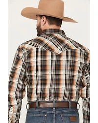 Cowboy Hardware Men's Plaid Print Long Sleeve Snap Stretch Western Shirt