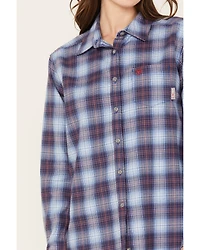 Ariat Women's FR Plaid Print Long Sleeve Button Down Work Shirt