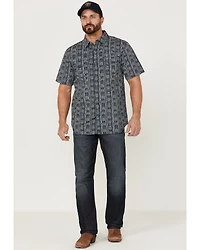 Moonshine Spirit Men's Tikki Pole Southwestern Stripe Short Sleeve Snap Western Shirt
