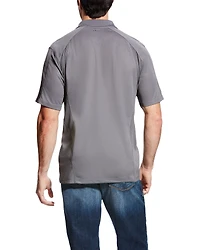 Ariat Men's Grey AC Pique Short Sleeve Polo Shirt - Tall