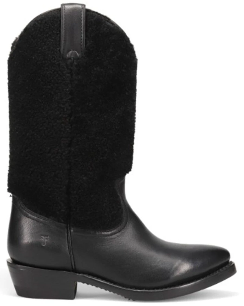 Frye Women's Billy Pull-On Shearling Western Boots - Round Toe