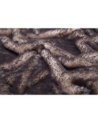 Carstens Home Dark Grey Tipped Fox Faux Fur Throw Blanket