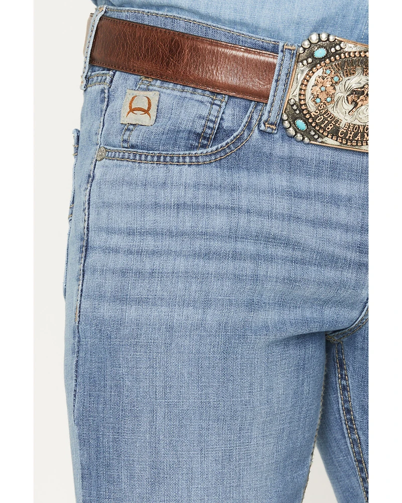 Cinch Men's Light Wash Ian Slim Bootcut Performance Stretch Denim Jeans