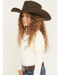 Shyanne Girls' Josie Fringe Studded Long Sleeve Shirt