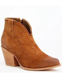 Shyanne Women's Jodi Suede Leather Booties - Round Toe