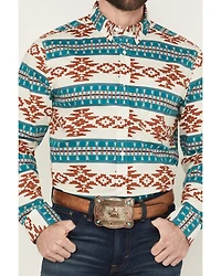 RANK 45® Men's Hansan Southwestern Striped Long Sleeve Button-Down Stretch Western Shirt