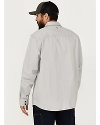 Hawx Men's All Out Woven Solid Long Sleeve Snap Work Shirt - Big