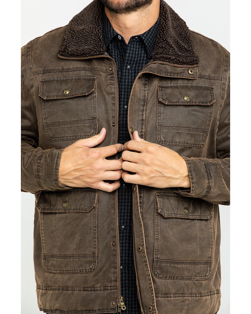 Cripple Creek Men's Enzyme Washed Storm Flap Sherpa Jacket