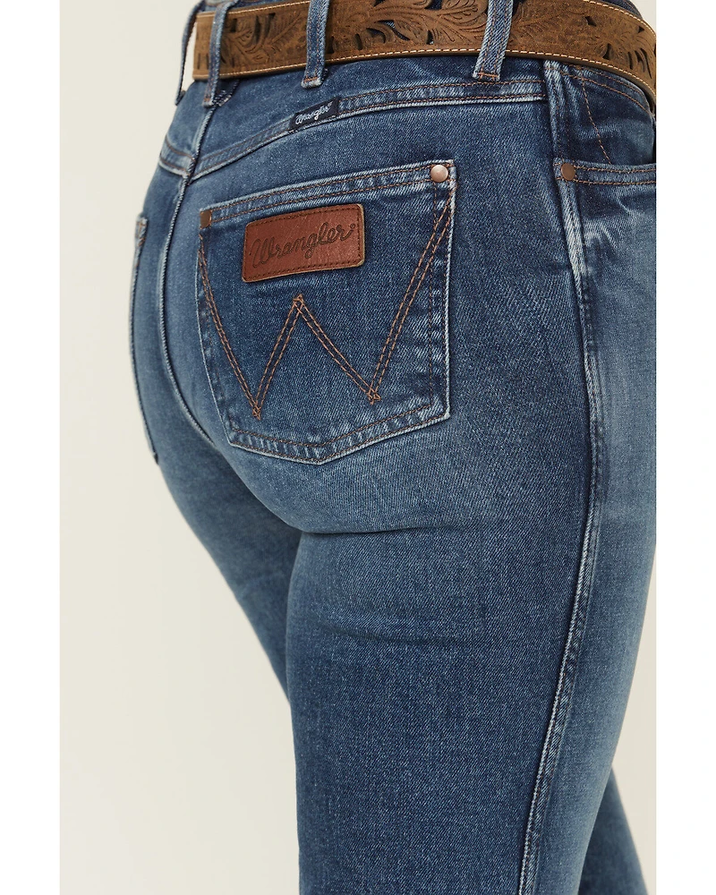 Wrangler Retro Women's Bessie Dark Wash High Rise Trouser Denim Jeans