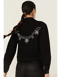Blue B Women's Washed Embroidered Denim Jacket