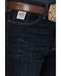 Cinch Men's Silver Label Dark Wash Slim Straight Stretch Denim Jeans