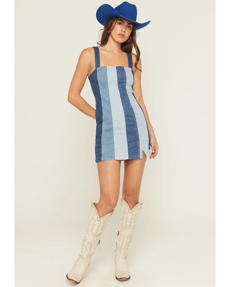 Show Me Your Mumu Women's Coronado Sleeveless Corset Denim Mini Dress