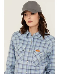 Wrangler Women's FR Riverside Plaid Print Long Sleeve Snap Work Shirt - Plus