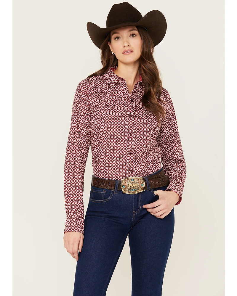 Ariat Women's Geo Team Kirby Long Sleeve Button Down Stretch Western Shirt