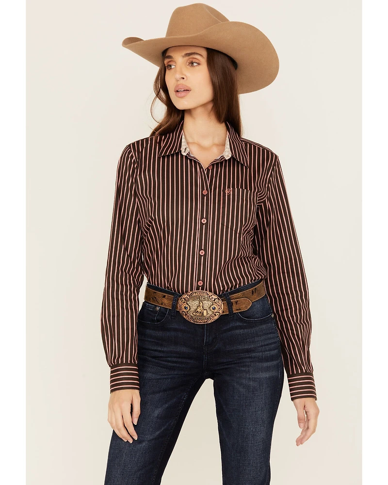 Ariat Women's Kirby Striped Long Sleeve Button-Down Stretch Western Shirt