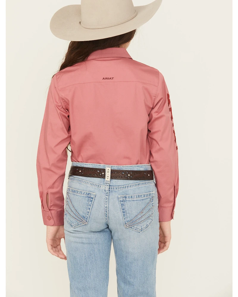 Ariat Girls' Team Kirby Long Sleeve Button-Down Stretch Western Shirt
