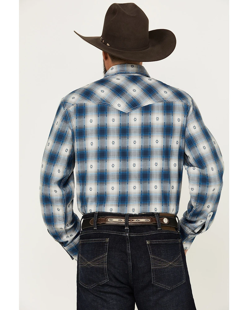 Wrangler Retro Men's Premium Plaid Print Long Sleeve Snap Western Shirt