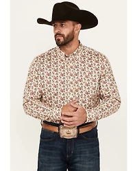 Cody James Men's Kenton Floral Striped Long Sleeve Button-Down Stretch Western Shirt