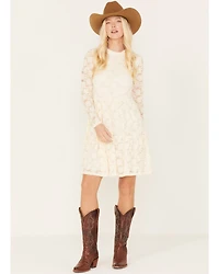 Molly Bracken Women's Long Sleeve Lace Mini Dress