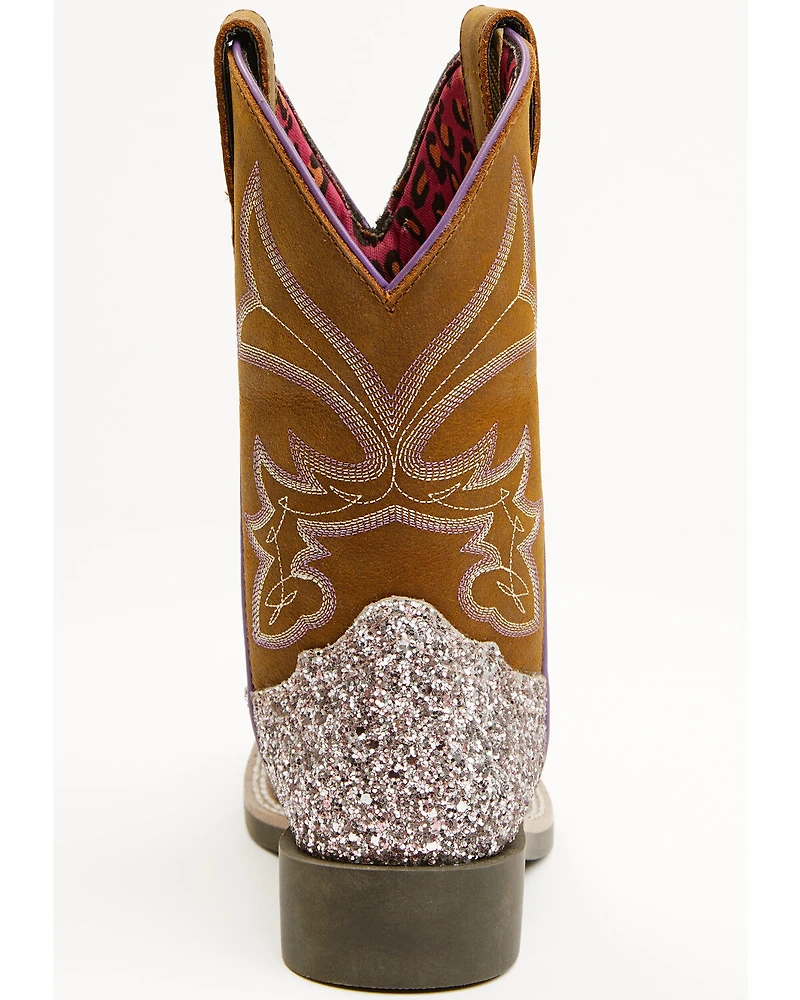 Shyanne Girls' Avery Glitter Western Boots - Broad Square Toe