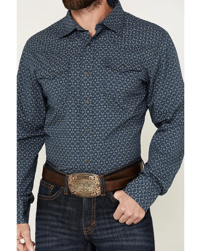 Wrangler Retro Men's Premium Medallion Print Long Sleeve Western Snap Shirt