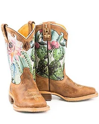 Tin Haul Girls' Cactilicious Embroidered Western Boots - Square Toe