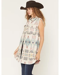 Cotton & Rye Women's Boot Barn Exclusive Studded Southwestern Print Long Vest