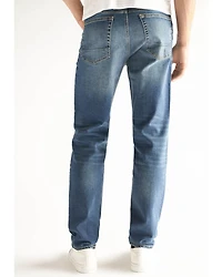 DEVIL-DOG Dungarees Men's Ash Core Light Wash Slim Straight Stretch Denim