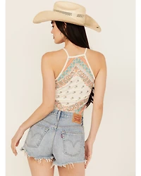 Rock & Roll Denim Women's Bandana Print Sleeveless Tank