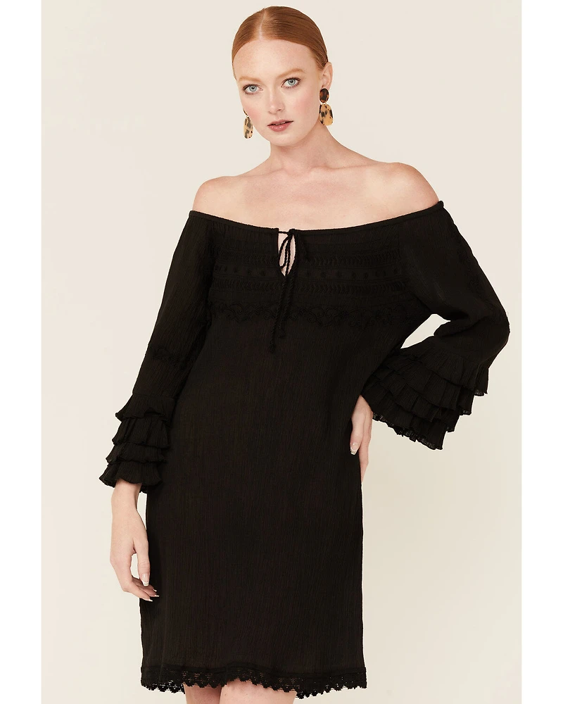 Roper Women's Ruffle Sleeve Mini Dress