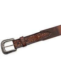 Cody James Men's Floral Tooled Leather Belt