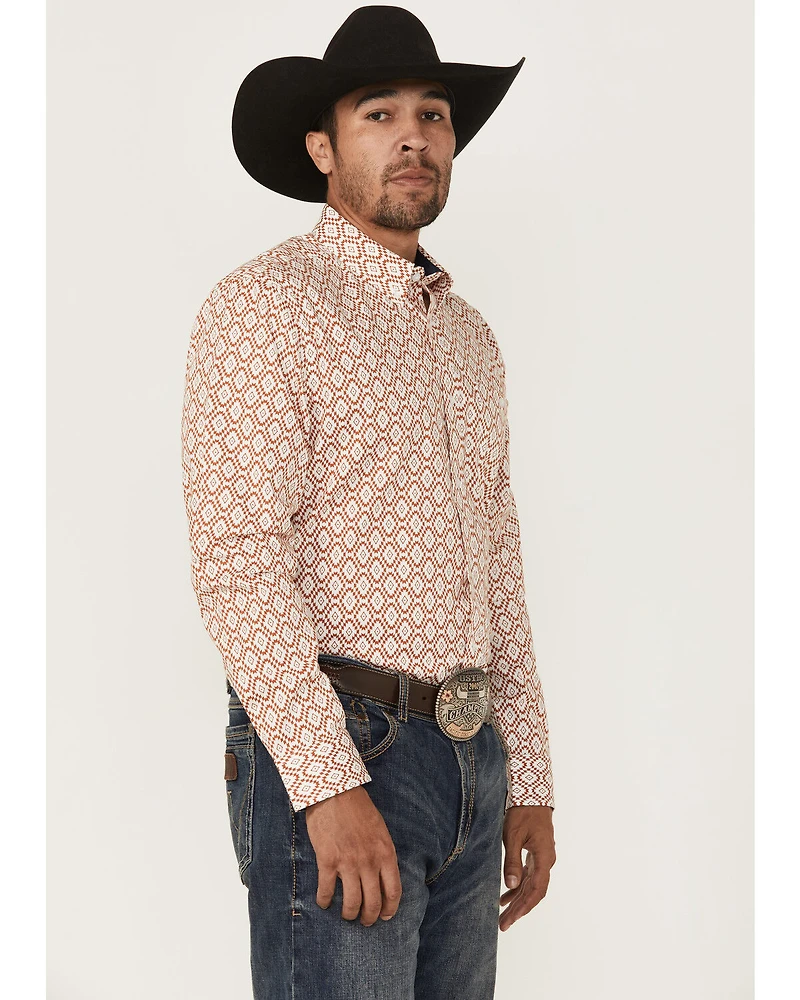 RANK 45® Men's Desert Walk Southwestern Print Long Sleeve Button-Down Stretch Western Shirt