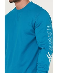 Hawx Men's Long Sleeve Knit Solid Logo Work T-Shirt