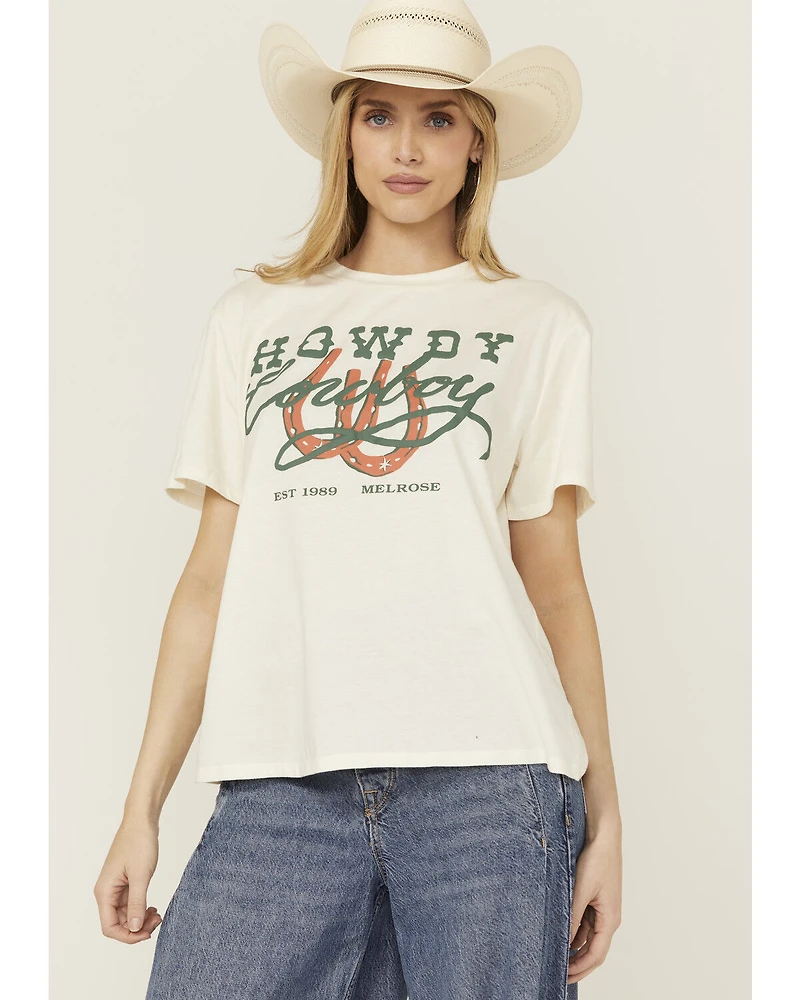 Blended Women's Howdy Cowboy Short Sleeve Graphic Tee