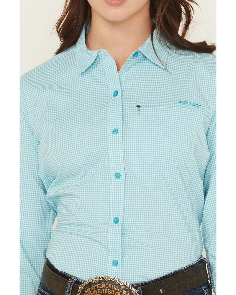 Ariat Women's VentTEK Plaid Print Long Sleeve Button-Down Stretch Western Shirt