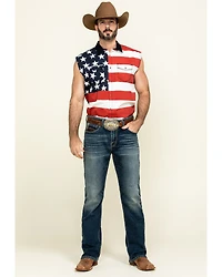 Cody James Men's American Flag Bubba Sleeveless Western Shirt