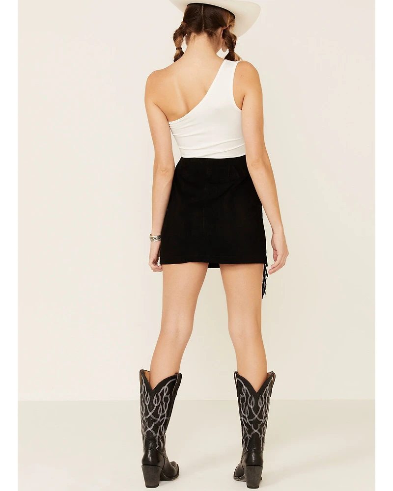 Double D Ranch Women's Gathered Stories Fringe Skirt