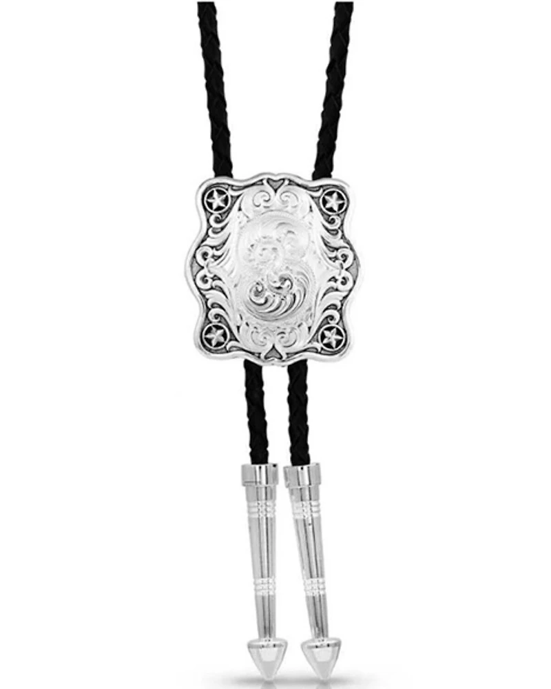 Montana Silversmiths Men's Scalloped Square Bolo Tie