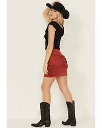 Idyllwind Women's Wylie Studded Fringe Faux Suede Mini Skirt