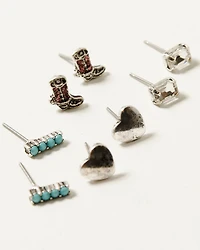 Shyanne Women's Flower Cross Stud Earring Set - 13 Piece