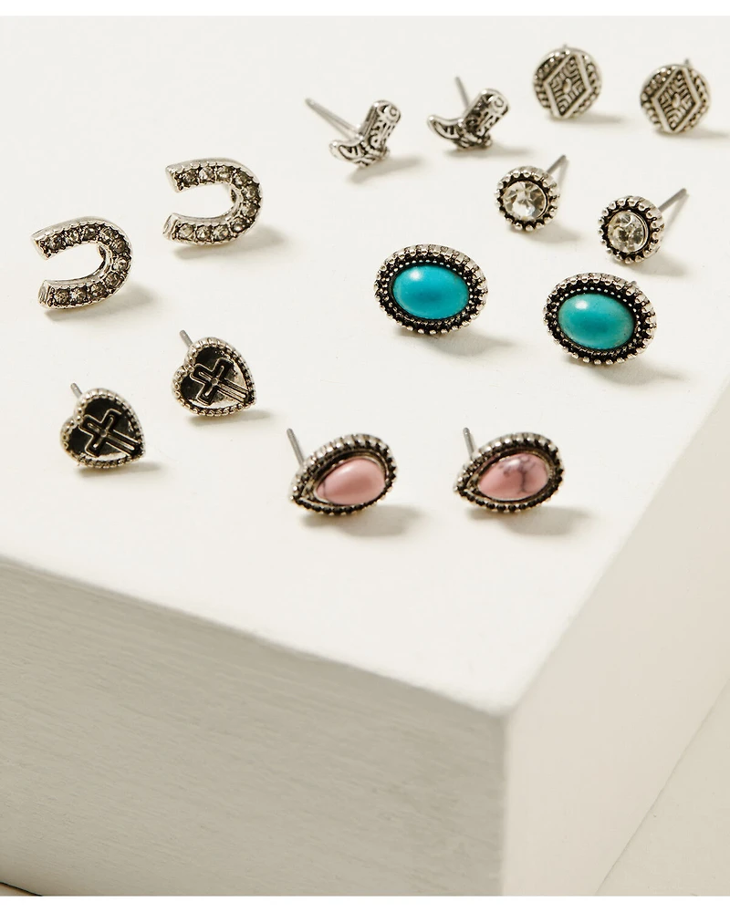 Shyanne Women's Cowgirl Earrings Set - 11 Piece