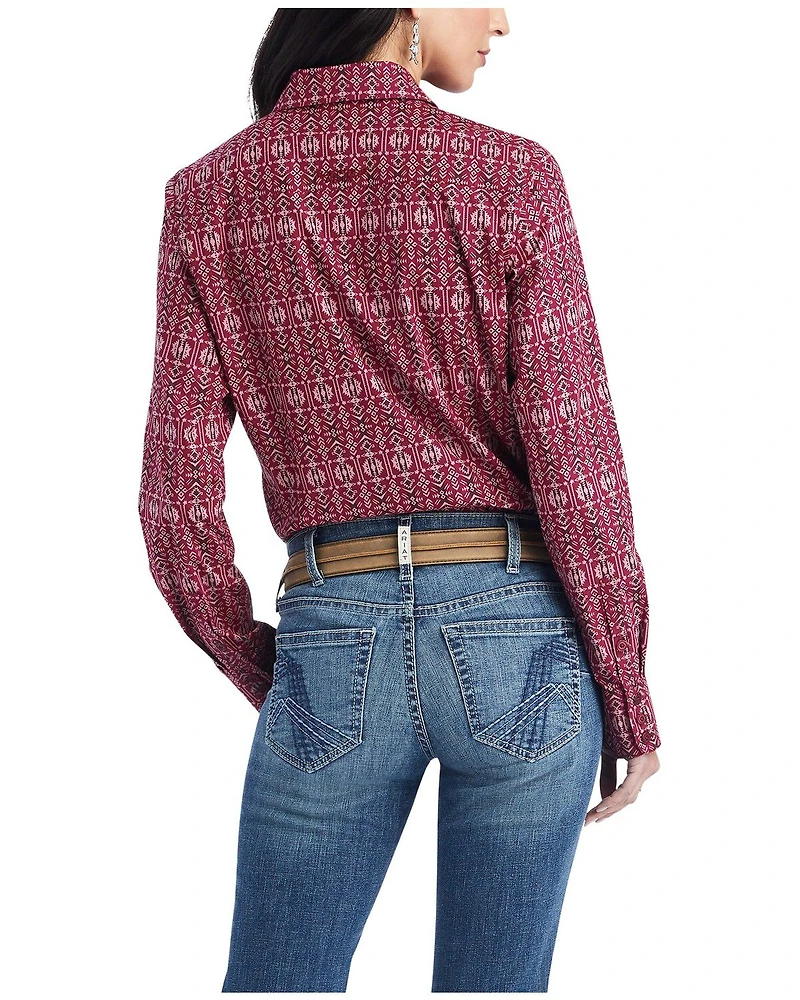 Ariat Women's Kirby Southwestern Stripe Print Long Sleeve Button-Down Stretch Western Shirt