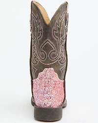 Roper Little Girls' Glitter Southwest Western Boots - Square Toe