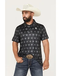 Rock & Roll Denim Men's Agave Print Short Sleeve Button-Down Stretch Polo