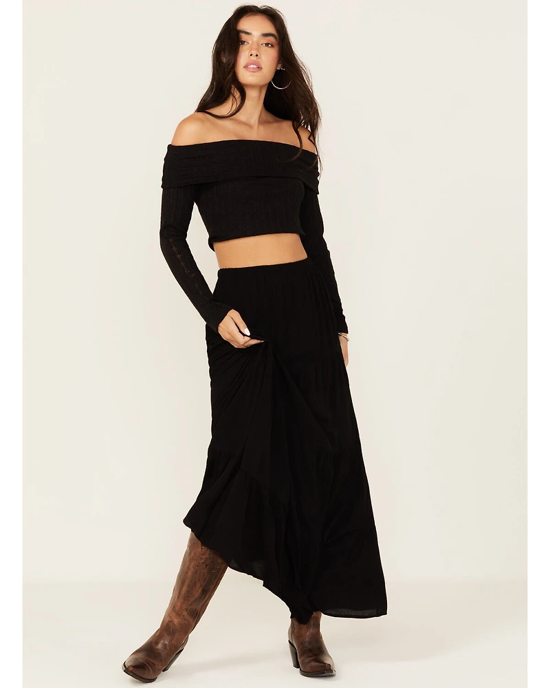 Originality Women's Tiered Maxi Skirt
