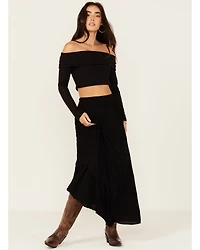 Originality Women's Tiered Maxi Skirt