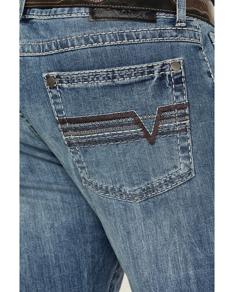 Rock 47 by Wrangler Men's Sand Springs Medium Wash Slim Bootcut Stretch Denim Jeans